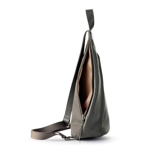 Image of The Sak Geo Sling Backpack in Leather, Convertible Design, Slate