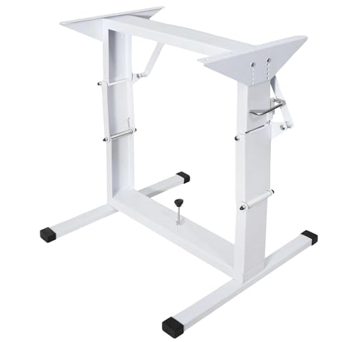 HWHongRV Adjustable RV Table Stand Leg Folding Dinette Table Pedestal Stand, Multifunctional RV Camper Table Base, Height Adjustable for Easy Movement (White)