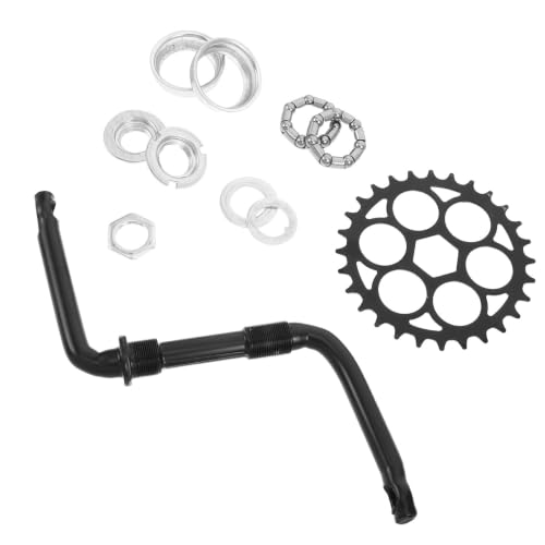 INOOMP Bicycle One-piece Crank Set, Square Taper Bottom Bracket Kit Black