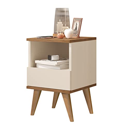 Mesa De Cabeceira Retrô Pés Palito Em Madeira Pix - Off