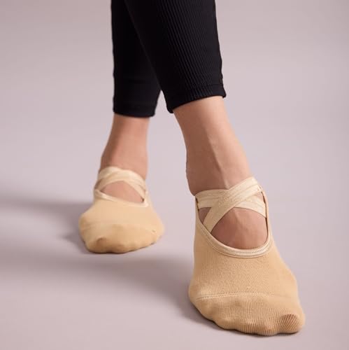 Image of Mint & Oak Pilates Socks with Grips for Women, Ankle Length Non-Slip Yoga Socks, Cotton Ideal For Yoga, Pilates, Gym, Workout, Cute Women's Gift