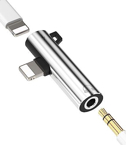 iPhone AUX Dongle Lightning to 3.5mm Splitter(2in1)Apple MFI Certified Charger Cord Headphone Jack Adapter Cable Audio Earphone for 14 13 12 11 Pro Max X SE 7 8 Plus Mini Earbud Music Connector Power iPhone AUX Dongle Lightning to 3.5mm Splitter(2in1)Apple MFI Certified Charger Cord Headphone Jack Adapter Cable Audio Earphone for 14 13 12 11 Pro Max X SE 7 8 Plus Mini Earbud Music Connector Power