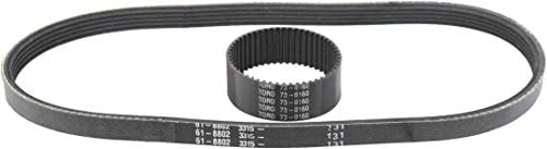 Toro 73-0160 KIT 1800 Power Curve Snowblower Belt Set (73-0160, 61-8802)