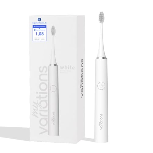 My Variations - Elektrische Zahnbürste – Schalltechnologie – 1 Monat Akkulaufzeit – 5 Putzmodi – Integrierter 2-Minuten-Timer – von Zahnärzten empfohlen – USB-C-Ladung – Weiß