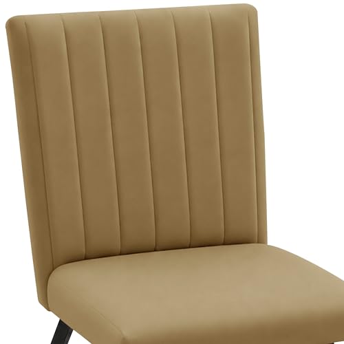 Image of Rosebell Set of 4 Dining Table Chairs with Wooden Top Table, Upholstered Cushioned Chairs, Modern Compact Dining Set for Home, Kitchen & Dining Room (Golden)