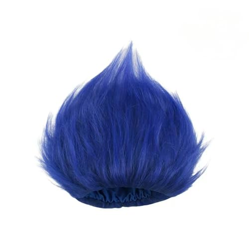 Qivastance Blue Funny Wig for Halloween Theme Parties Blue Headband Crazy Wigs for Adult Christmas Wear