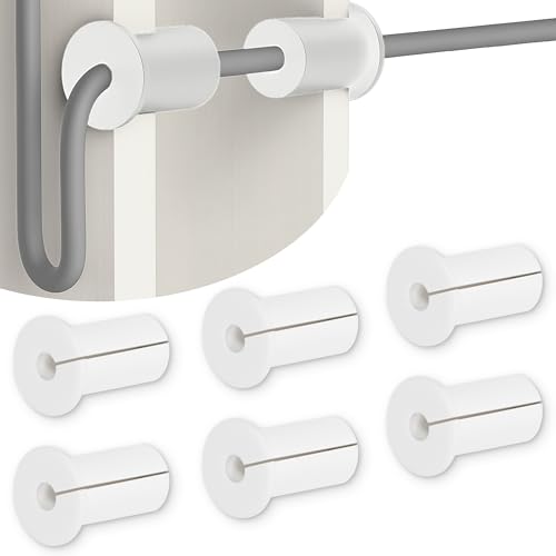Wall Cable Pass Through Bushing, 3/4 inch Silicone White Hole Cover, Split Wire Grommet Compatible with Starlink Cable, 6 Pack