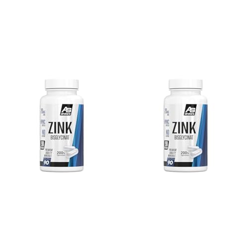 All Stars Zink Kapseln I Zink Tabletten vegan I 20 mg Zink-Bisglycinat pro Kapsel I 3-Monatspackung mit 90 Kapseln I veganes Zink-Supplement ohne Zucker, Aspartam, Creatin, Gelatine (Packung mit 2)