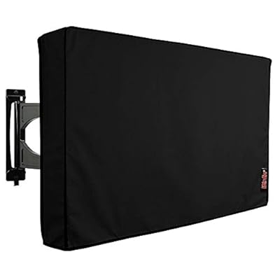 iBirdie Outdoor TV Cover 80 to 85 inch Weatherproof, Cover Size 75''L x 45''H, Waterproof for Outside Flat Screen 80 to 85 inch TV, Black, 600D Thick Fabric Screen Protector with Bottom