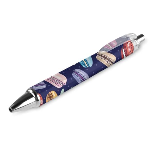 Assorted Macarons Macaroon Print Ballpoint Pens for Women Men 0.5 Mm Fine Retractable Ball Point Pen 1 PCS