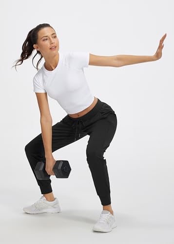 Image of Libin Women's Joggers Pants Athletic Casual Sweatpants Petite /Regular /Tall | Running, Workout, Gym, Yoga, Lounge, Travel, Golf Clothes with Pockets, 4 way stretch, Tapered, Dance Trousers