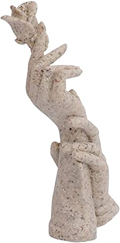 Hands Sculpture Rose Hand Statues Abstract Hand Figurines Soulmates Lovers Hands For Home Bedroom Living Room Garden Office Decoration - Beige #TOP5