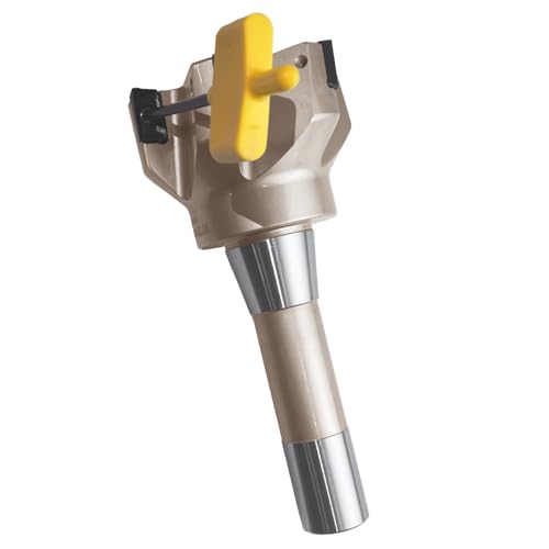 Image of R8 Shank Indexable End Mill 3 inch Diameter 90 Degree High Speed Milling Cutter with 6 Apkt1604 Carbide Inserts (6-1 /4 inch Overall Length)