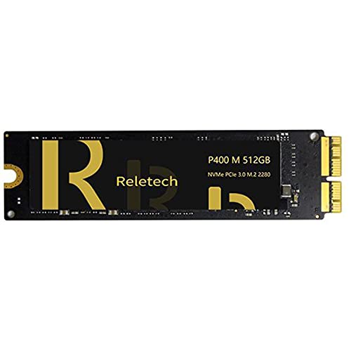 Reletech 512GB SSD NVMe M.2 Gen 3x4 Upgrade Solid State Drive for MacBook Air(Mid 2013-2017) MacBook Pro (Retina, Late 2013 - Mid 2015) Mac Pro(2013)&Mini (2014),iMac(2013-2017) (P400M, 512GB)