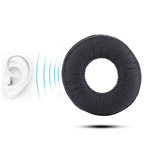 Headphones Pads for Ear Pads for MDR V150 Soft Leather Headphones Replacement Pads 2 works Round Replacement Ear Pads for MDR-ZX110 V150 V250 V300 Ear Pads Cushion Leather Foam Ear Pads - Image 3