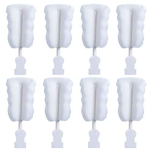 INVODA Flaschenbürste, Schwamm, Ersatzkopf, 8 Stück, langlebig, weicher Schaumstoff-Bürstenkopf, Umweltschutz, Tassenreiniger, Bürste, Nachfüllköpfe ohne Griff (Schaumstoff-Bürstenkopf, 8 Stück)