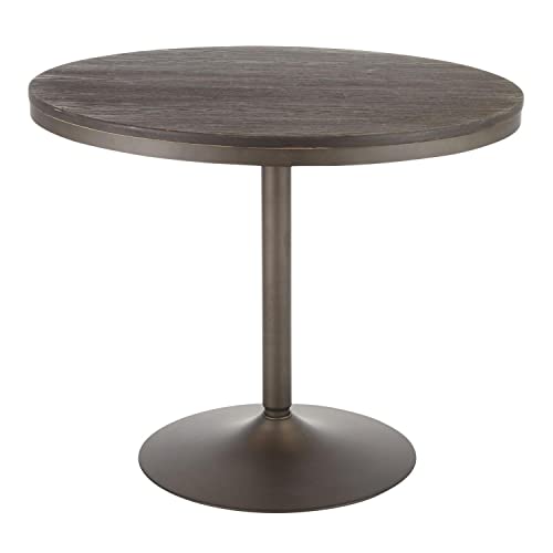 LumiSource Round Dining Table in Antique and Espresso LumiSource Round Dining Table in Antique and Espresso