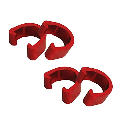 Lotatheta Lot de 4 colliers de serrage rouges en alliage d'aluminium avec boucle en U pour VTT, BMX, VTT, vélo de montagne, câble de frein, dérailleur de dérailleur de câble de vitesse Cover