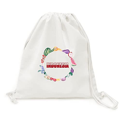 Sac en tissu pliable d'Indonésie avec sangle pour fruits