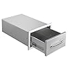 Outdoor kitchen drawers 14 w x 85 h x 23 d flush mount single bbq drawers with chrome handle built in stainless steel drawer for outdoor kitchen island patio grill station  urban country home decor