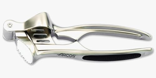 Arcos Accesorios - Prensa Ajos Prensador de Ajos - Tamaño 160 mm - Hecho de Aleación de Zinc - Color Plata