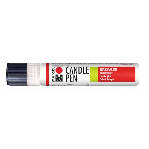 Marabu 18050009880 - Candle Pen Farblos Wachskleber wieder ablösbar zum Aufbringen selbst hergestellter Wachsbilder auf Kerzen 25 ml Durchsichtig