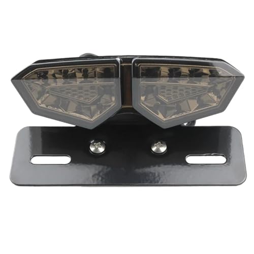 Luz trasera de freno universal para motocicleta Chopper y Bobber con soporte de matrícula negro