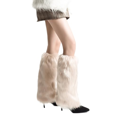 Women Furs Leg Warmer Winter Furry Long Boot Cuffs Fuzzy Party Costume for Holiday Festival Performances Play