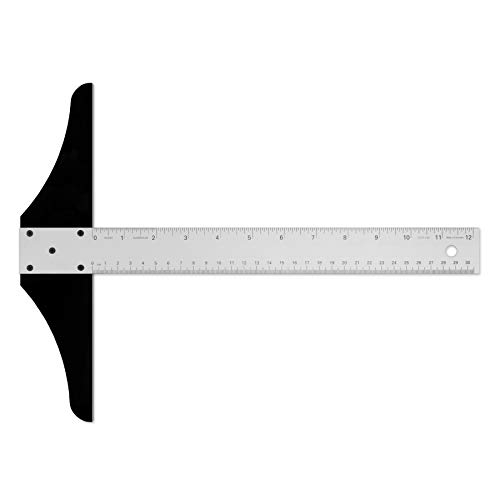 Alumicolor 12-inch Non Slip Standard Aluminum T-Square for Art Framing & Drafting Silver