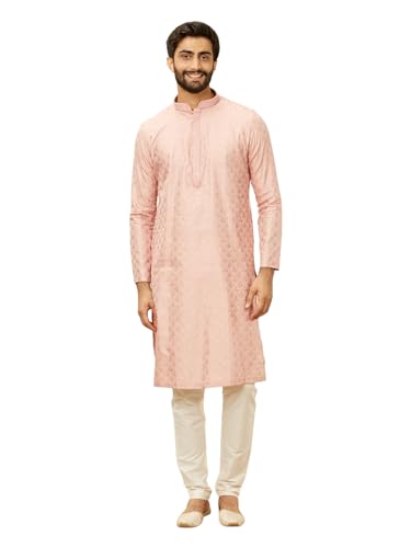 Manyavar Men Blended Viscose Self Design Kurta Pyjama Set