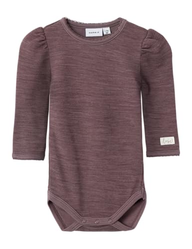 NAME IT NBFWYLA Wool/Vis LS Body XXIII, Peppercorn, 80 para Bebés