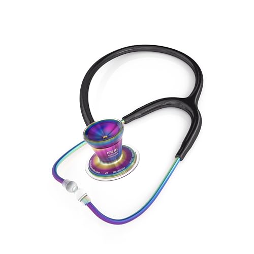 Image of MDF Instruments, Kaleidoscope ProCardial Cardiology Stethoscope, Lightweight Titanium, Adult, Dual Head, Black Tube, Chestpiece-Headset, MDF797TKL11