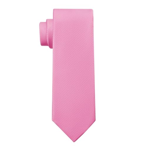 Image of KOOELLE Men's Ties Solid Pure Color Plain Neckties Formal Black Ties For Men