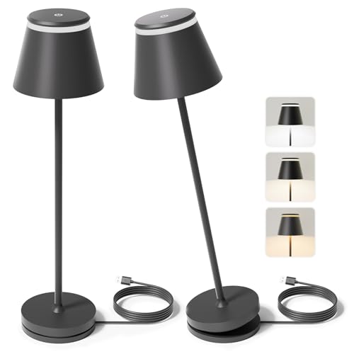 Neoglint Pack de 2 Lámparas de Mesa LED Inalámbricas Recargables