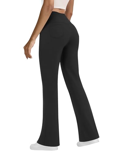Yoga Pants with Pockets for Women, Flare Leggings High Waist Tummy Control Bootcut for Workout Casual