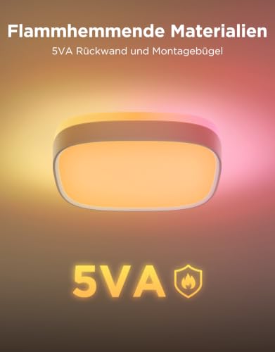 Govee Deckenleuchte RGBIC 24W, 2400lm Smart LED Deckenlampe Dimmbar,30*30cm – Ansicht 6