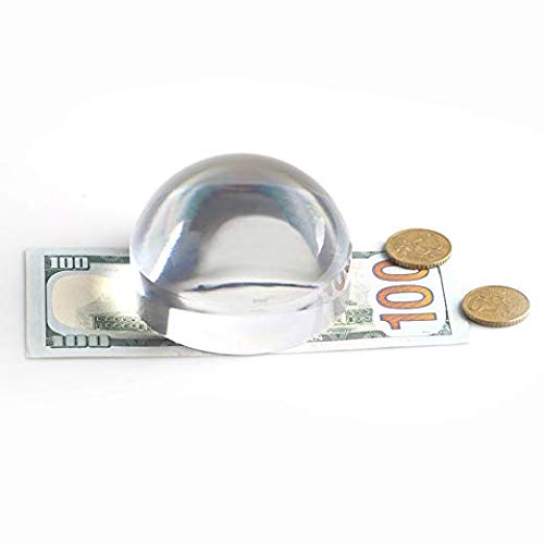 BIJIA 3.2 inch Acrylic Paperweight Magnifier Reading Magnifying Glass - Dome Magnifier/Paperweight Optical Half Ball Lens with White Box(80mm)