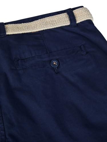 riverso Kurze Hosen Herren Sommer Chino Shorts mit Gürtel Regular Fit RIVHenry Bermuda Stretch, Größe:W 46, Farbe:Dark Navy (19400) 4