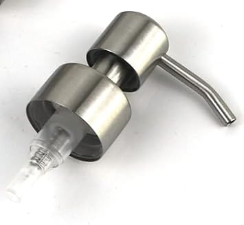 Silver Stainless Steel Minimalist Style Liquid Soap Dispenser for Bathroom Kitchen,Liquid Hand Soap Dispenser Foam Nozzle Pump Bottle Press Head-Countertop Soap Dispensers Bathroom Accessories