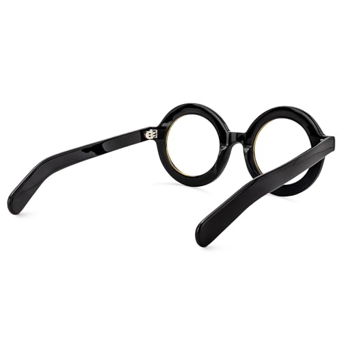 Zeelool Retro Thick Round Blue Light Blocking Glasses for Women Men Calhoun ZOA01776