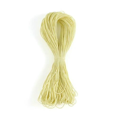 Lote de 66 Metros de Hilo de Cera de 1 mm, cordón de algodón Recubierto de Cera para macramé Trenzado, Herramientas de Costura, Manualidades, joyería y Pulseras. Amarillo Claro. 1