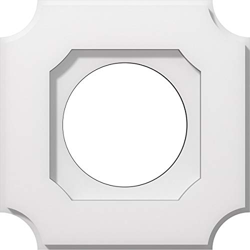 Image of Ekena Millwork CMP10LE-05000 Locke Architectural Grade PVC Contemporary Urethane Ceiling Medallions 10 inchOD x 5 inchID x 6 inchC x 1 inchP