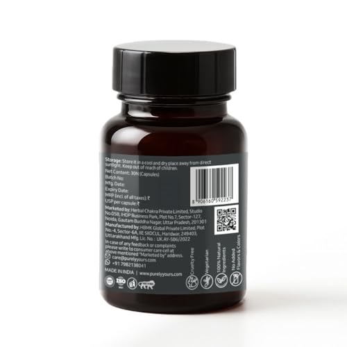 Image of Purely Yours Shilajit /Shilajeet Capsules w / 80% Fulvic Acid & KSM 66 Ashwagandha | eq. 8100mg /Serving | Boost Stamina, Strength & Muscle Growth | 30 Capsules