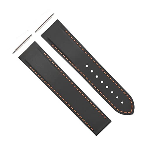Ewatchparts 22Mm Rubber Diver Strap Band Compatible With Omega Seamaster Planet Ocean Curved End Black Os #TOP1