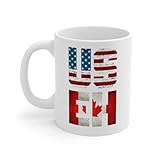 Perfect Printables USEH Canadian American Cup, Funny Dual Citizen Coffee Mug Gifts, USA Canada New Citizenship US EH