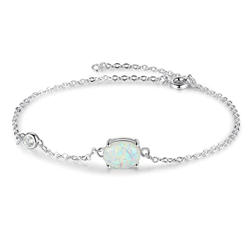 Bracelet opale argent 925 CXYWBD anti-ternissement chaîne réglable