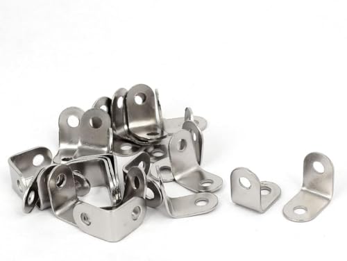 Tia L Shape Angle to Support Joint Boxes, Hardware Furniture Fitting and DIY Works Size 15x10mm (Silver, 40)