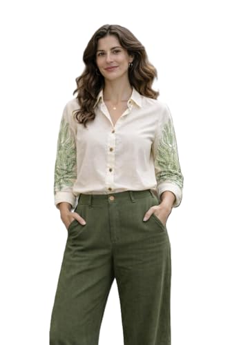 Civamee Women's Beige Embroidery Shirt C1832 - Image 2