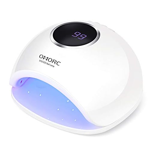 Lámpara Led UV Uñas, OMORC 48W Lámpara Secador de Uñas con 33 Leds para Secar rápido en Son de Gel y Esmaltes, 5 Temporizadores, Sensor Automático, Pantalla LCD Para Manicura y Pedicura en Casa
