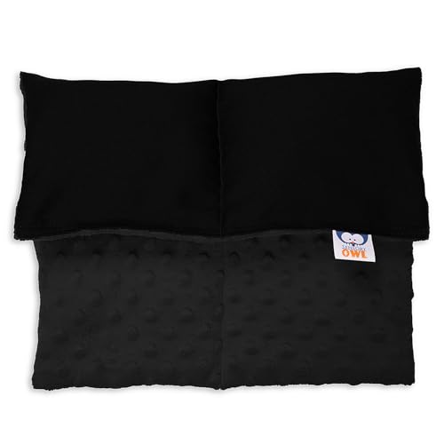 Sensory Owl Gewichtskissen Gewichtetes Schoßkissen Beschwertes Kissen Kinder Erwachsene Sensorisch Stressabbau Autismus ADHD Hilfsmittel Minky Stoff Glasgranulat 30 x 40 cm 4 kg Schwarz